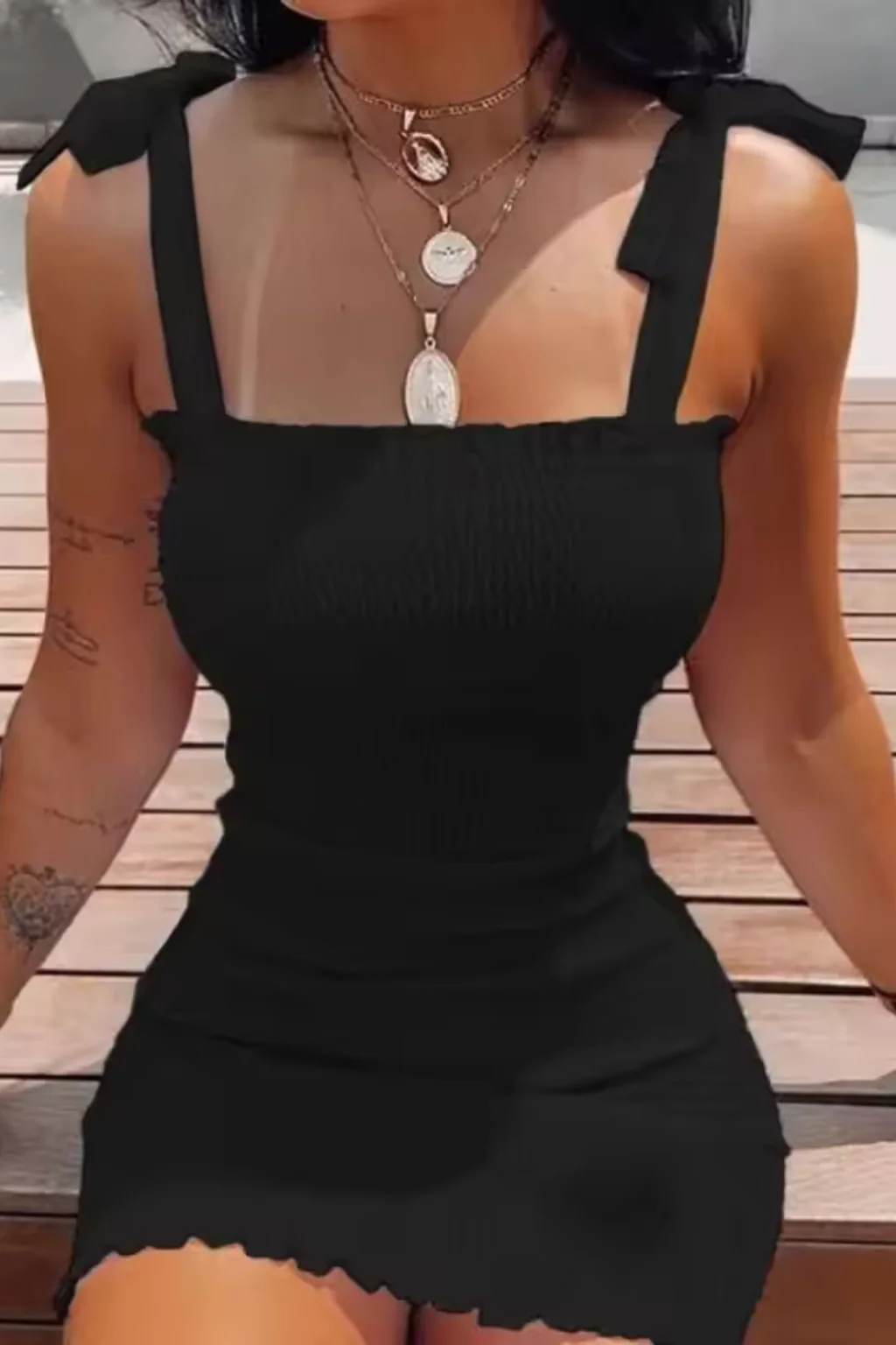 Ailbhe | Women Smocked Strap Mini Dress with Ruffle Hem - Image 6