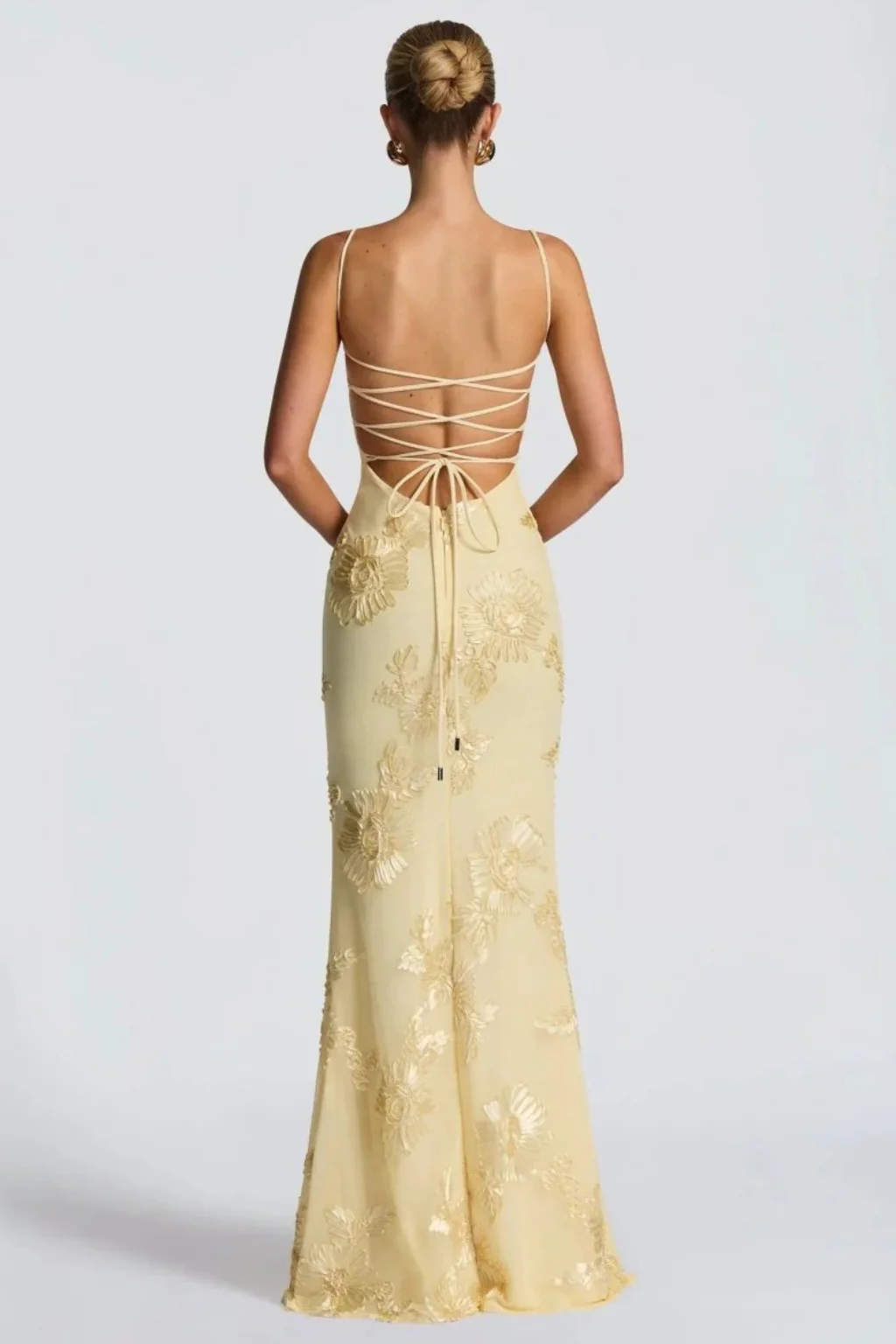 Anastasia | Women Floral Embroidered Corset Cami Strap Wedding Guest Maxi Dress - Image 4