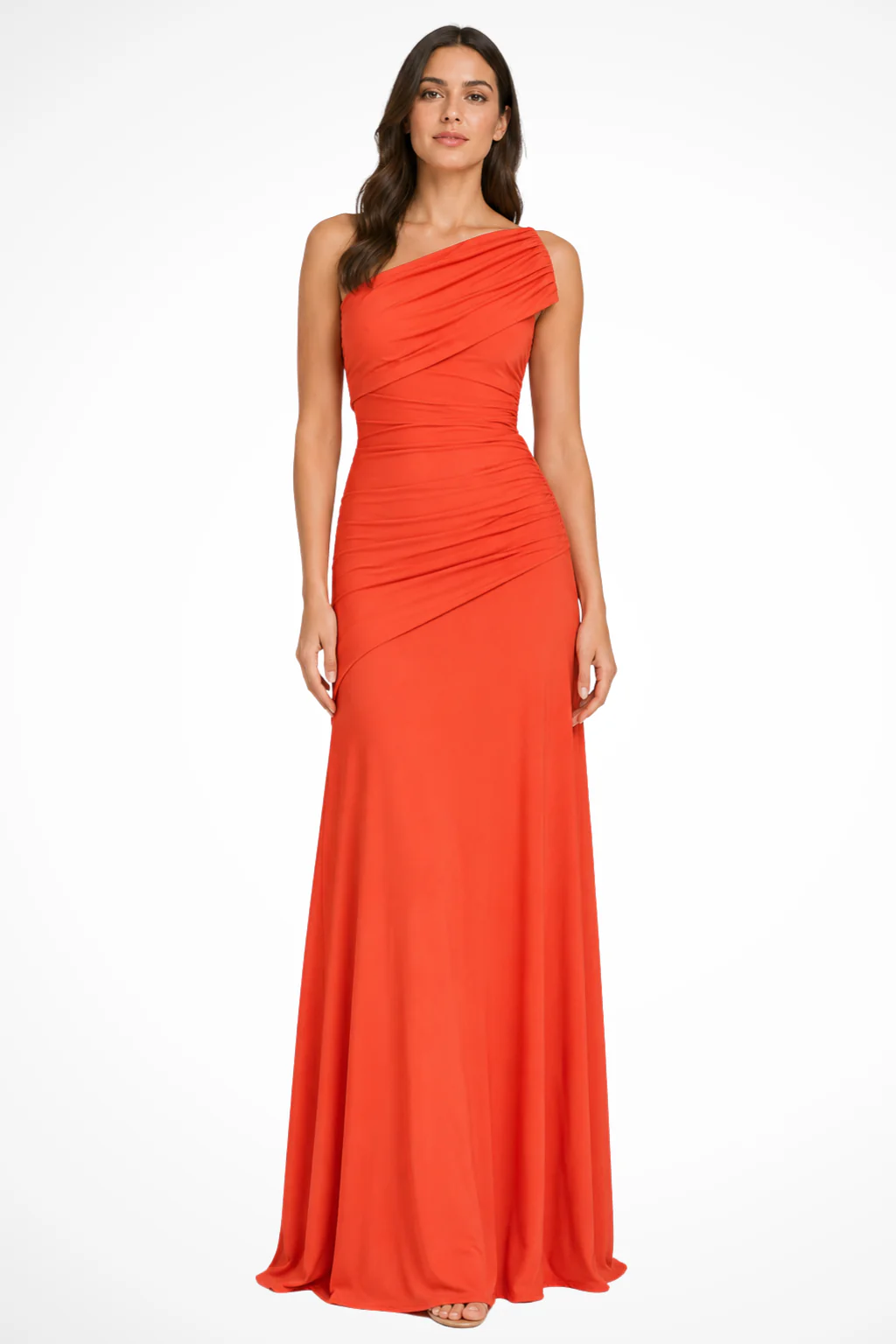 Anouk | Women One Shoulder Ruched Wedding Guest Maxi Dress