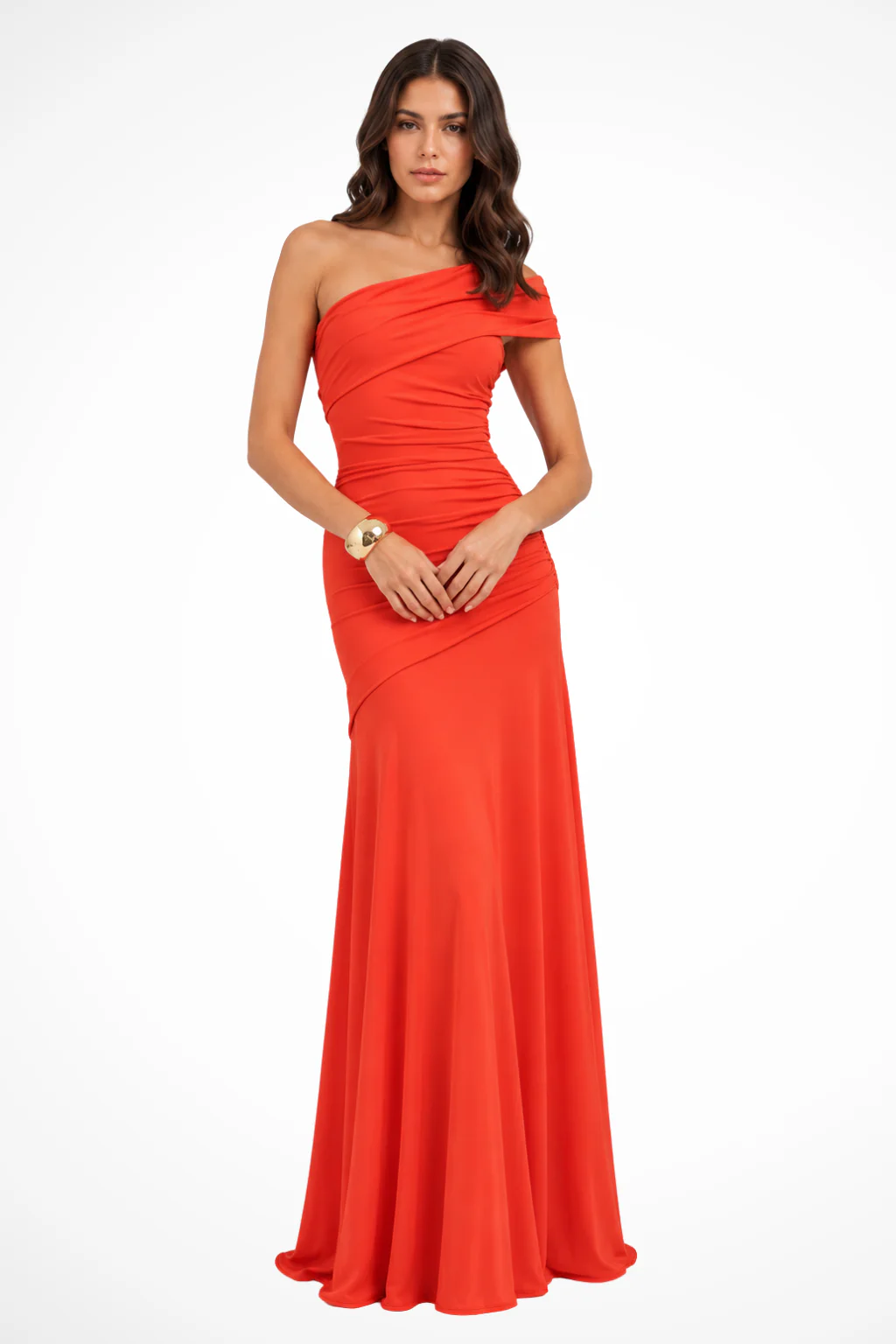 Anouk | Women One Shoulder Ruched Wedding Guest Maxi Dress - Image 2