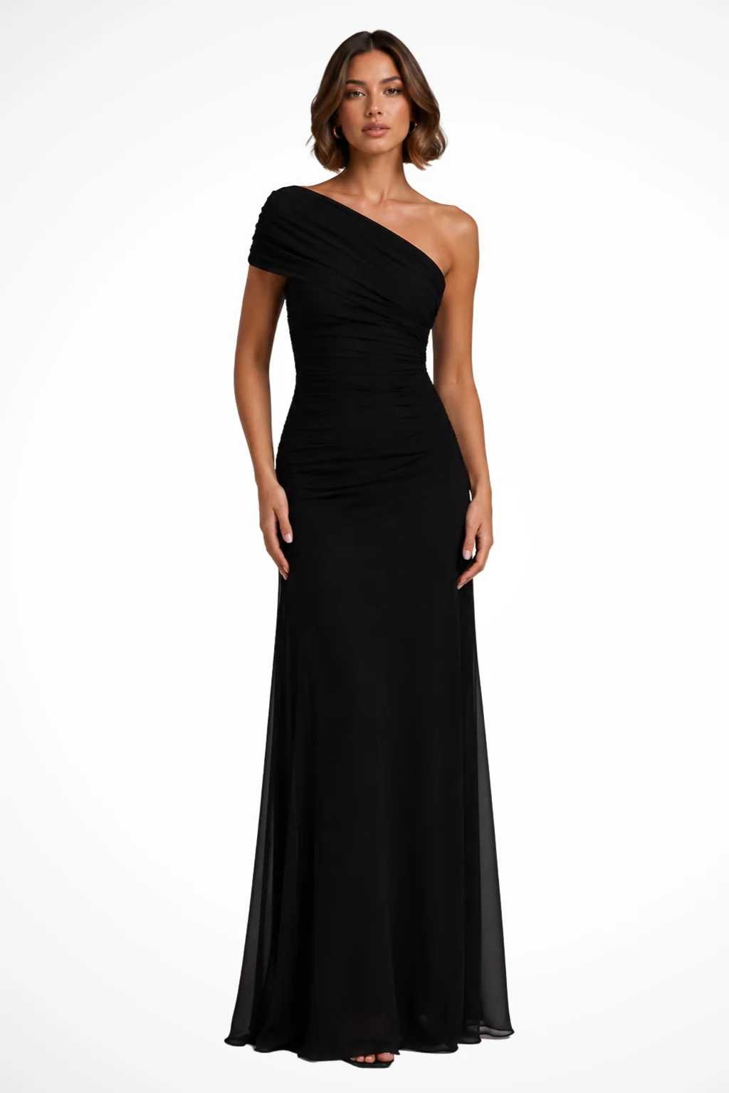 Anouk | Women One Shoulder Ruched Wedding Guest Maxi Dress - Image 4