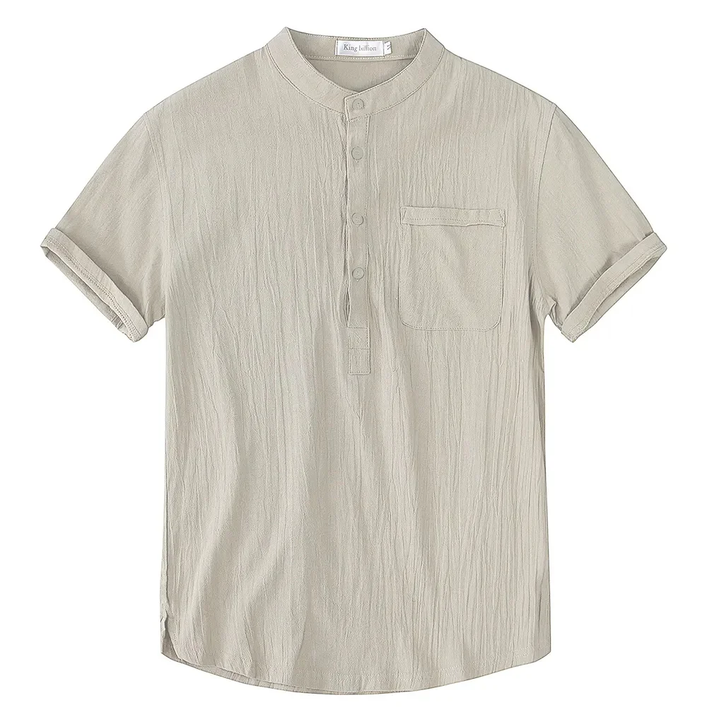 Archer | Men Linen Collar Short Sleeve Summer Shirt - Image 15