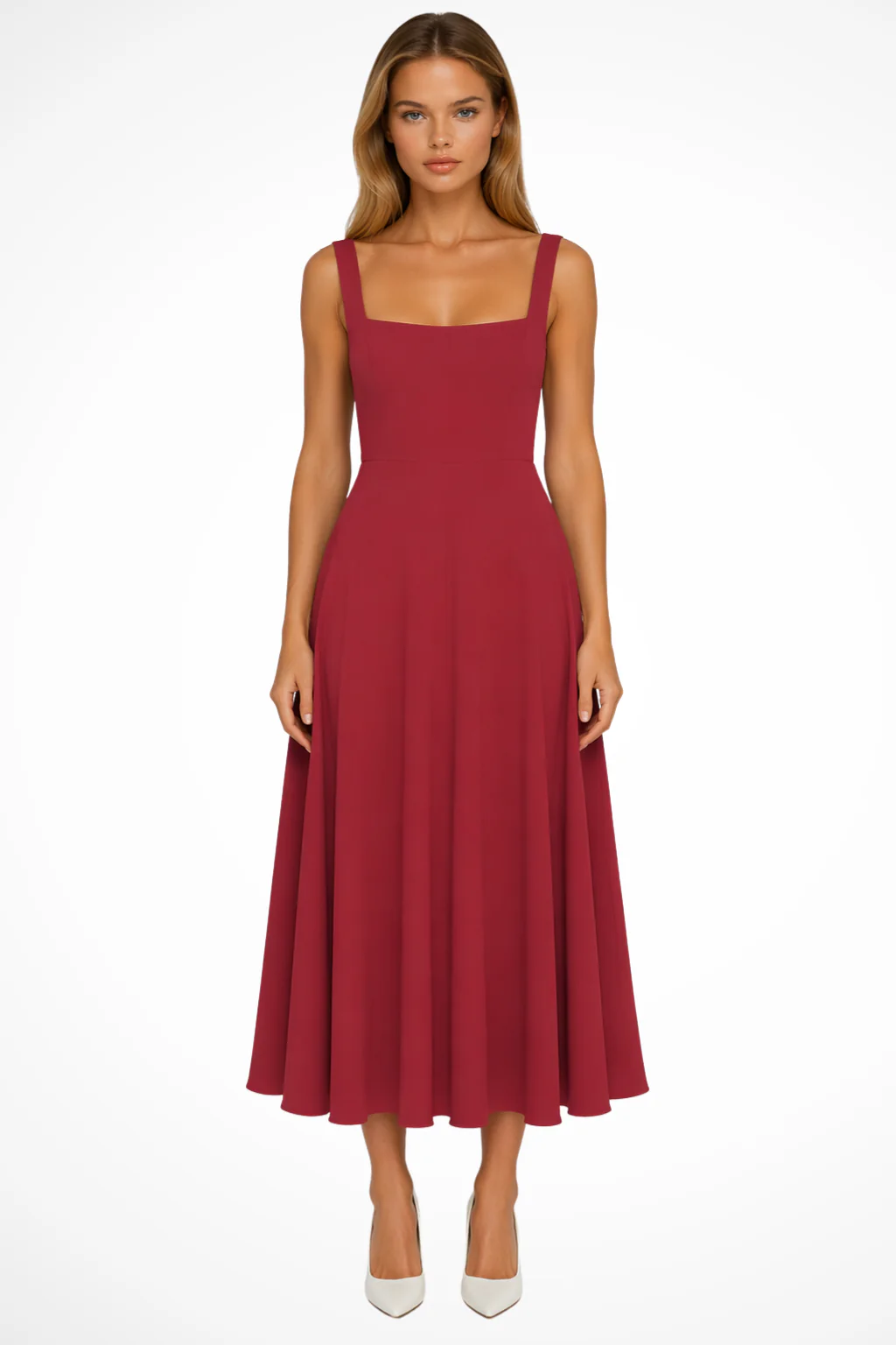 Aurelia | Women Square Neck Flowy Sleeveless Wedding Guest Maxi Dress - Image 13