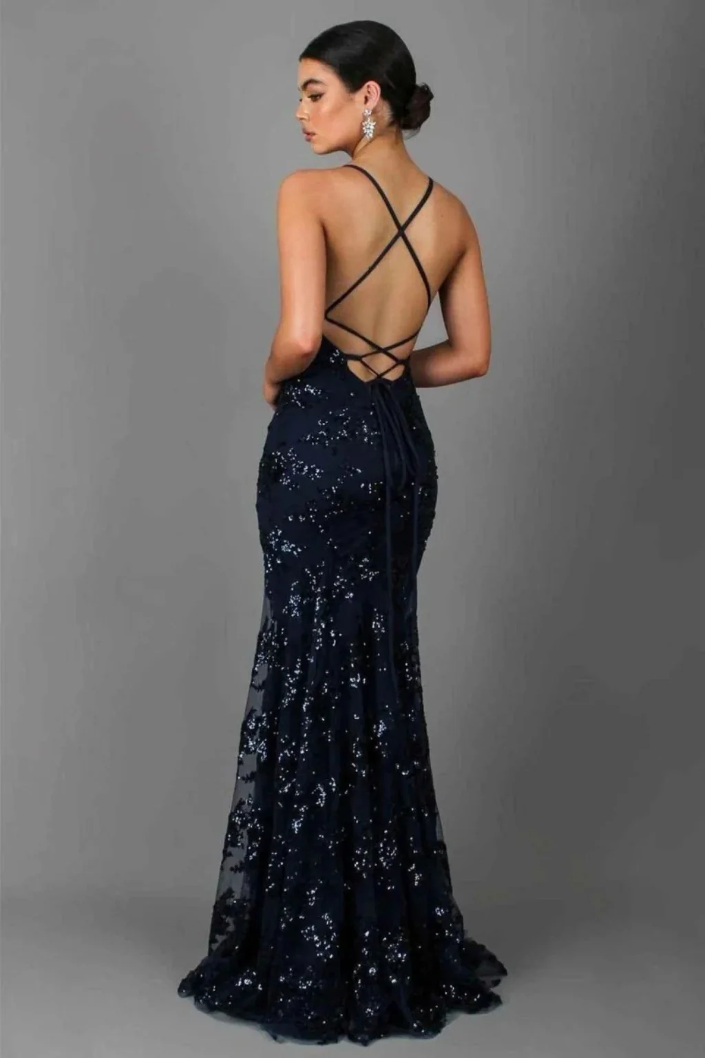 Aurelia | Women V Neck Sequin Maxi Gala Wedding Guest Dress - Image 3