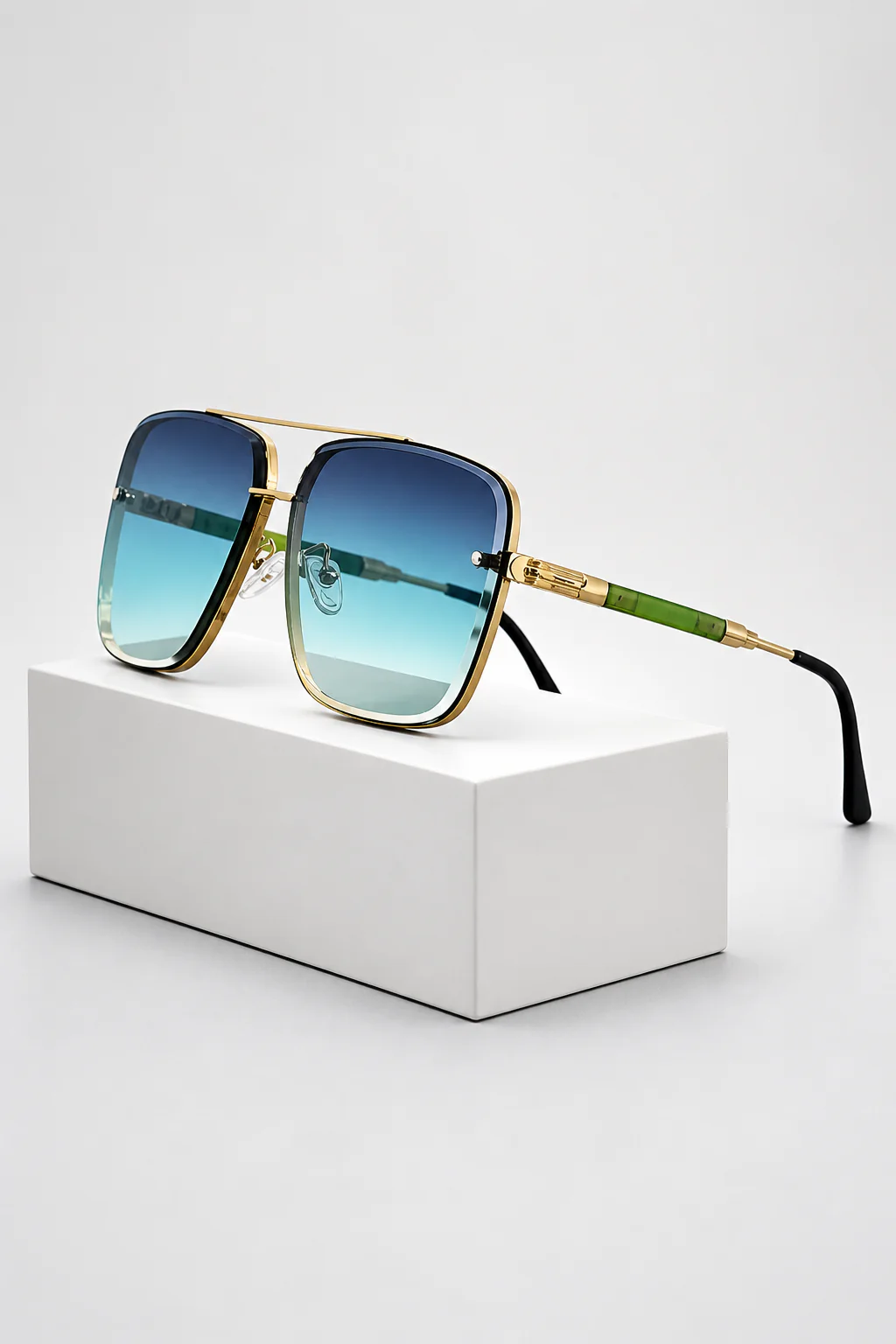 Barlow | Retro Aviator Sunglasses with Gold Frame and UV400 Gradient Lens - Image 8