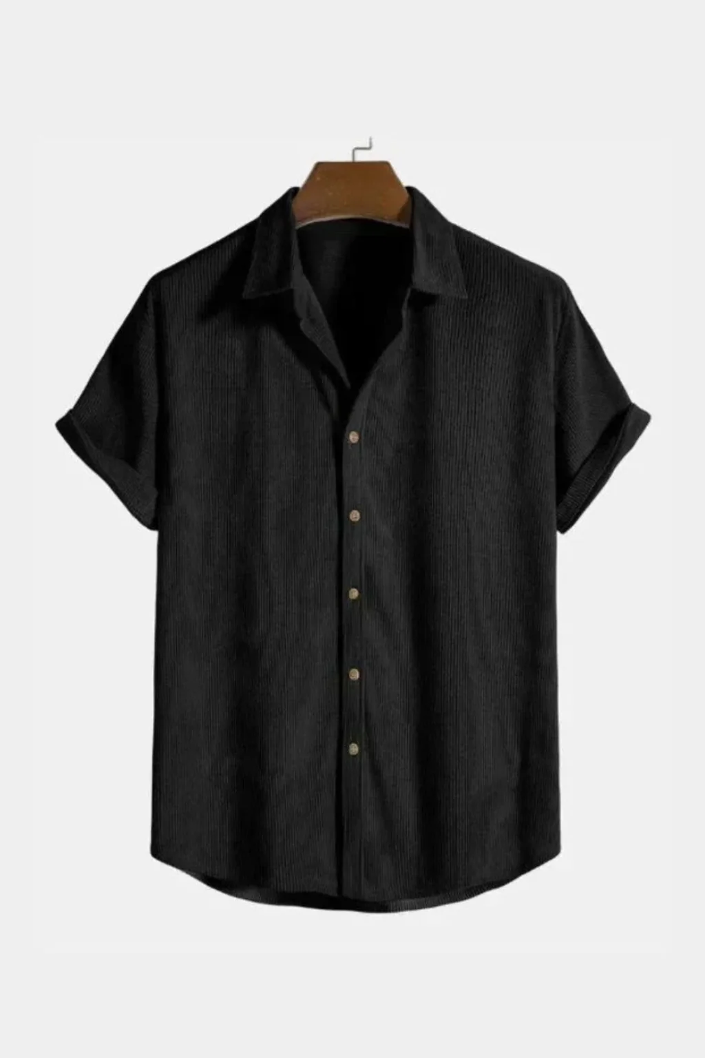 Bennett | Men Textured Short Sleeve Button Down Camp Collar Shirt - Image 2