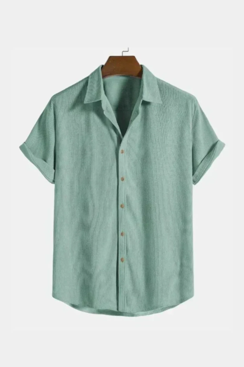 Bennett | Men Textured Short Sleeve Button Down Camp Collar Shirt - Image 4