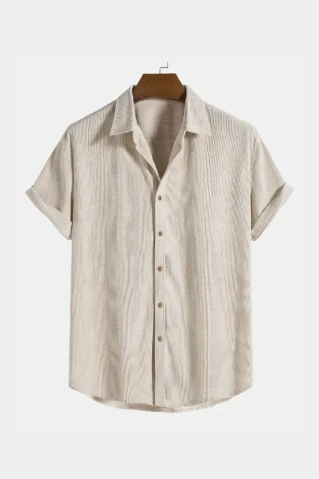 Bennett | Men Textured Short Sleeve Button Down Camp Collar Shirt - Image 6