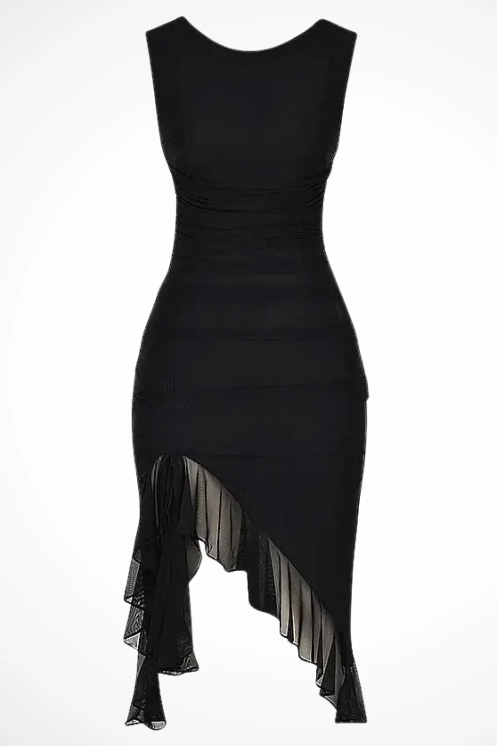 Briella | Women Mesh Ruched Midi Summer Dress with Ruffle Slit - Image 21