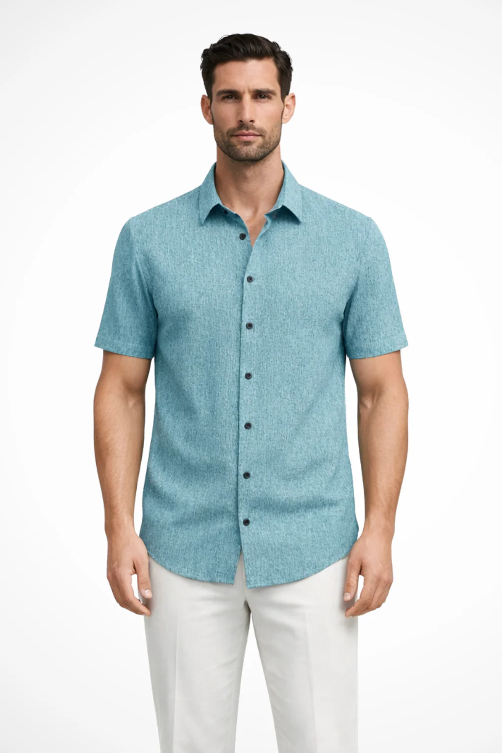 Callum | Men Short Sleeve Button Down Summer Shirt - Image 3