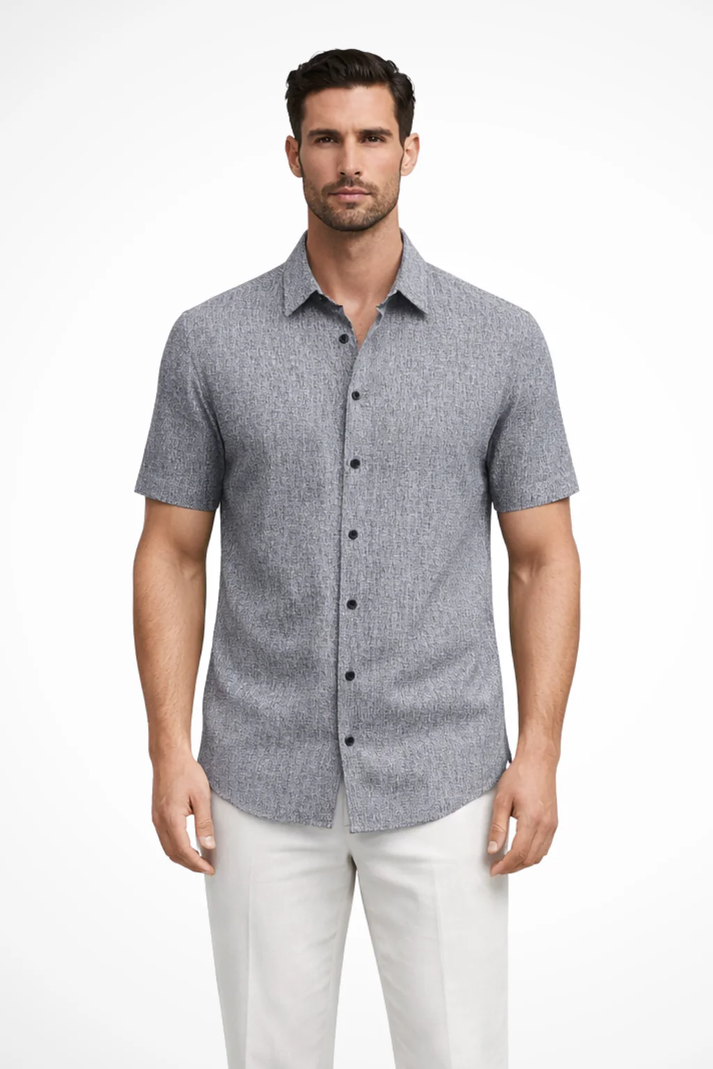 Callum | Men Short Sleeve Button Down Summer Shirt - Image 5