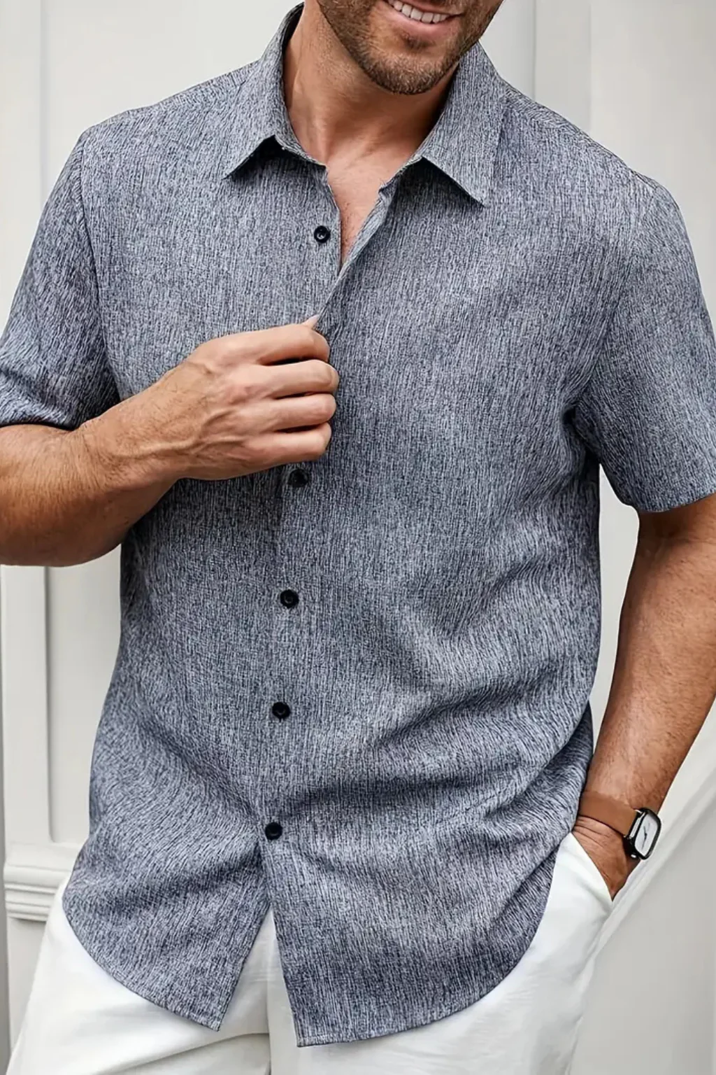 Callum | Men Short Sleeve Button Down Summer Shirt - Image 6