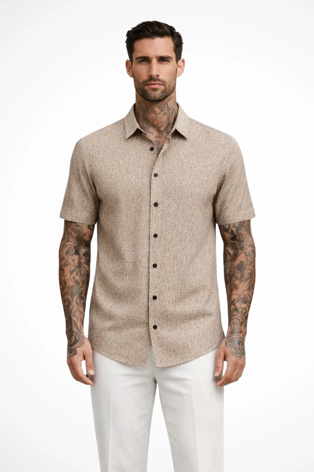 Callum | Men Short Sleeve Button Down Summer Shirt - Image 7