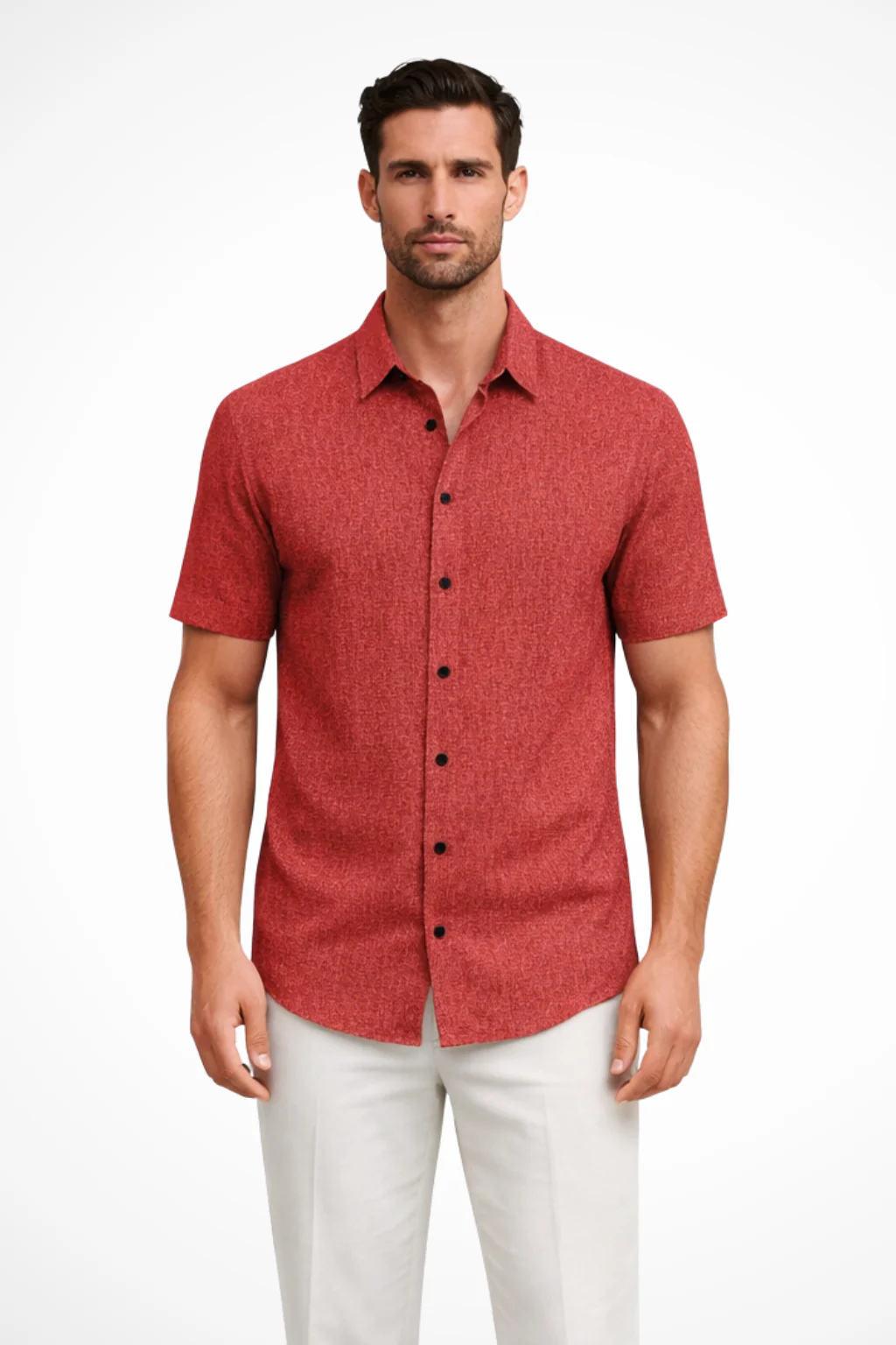 Callum | Men Short Sleeve Button Down Summer Shirt - Image 9