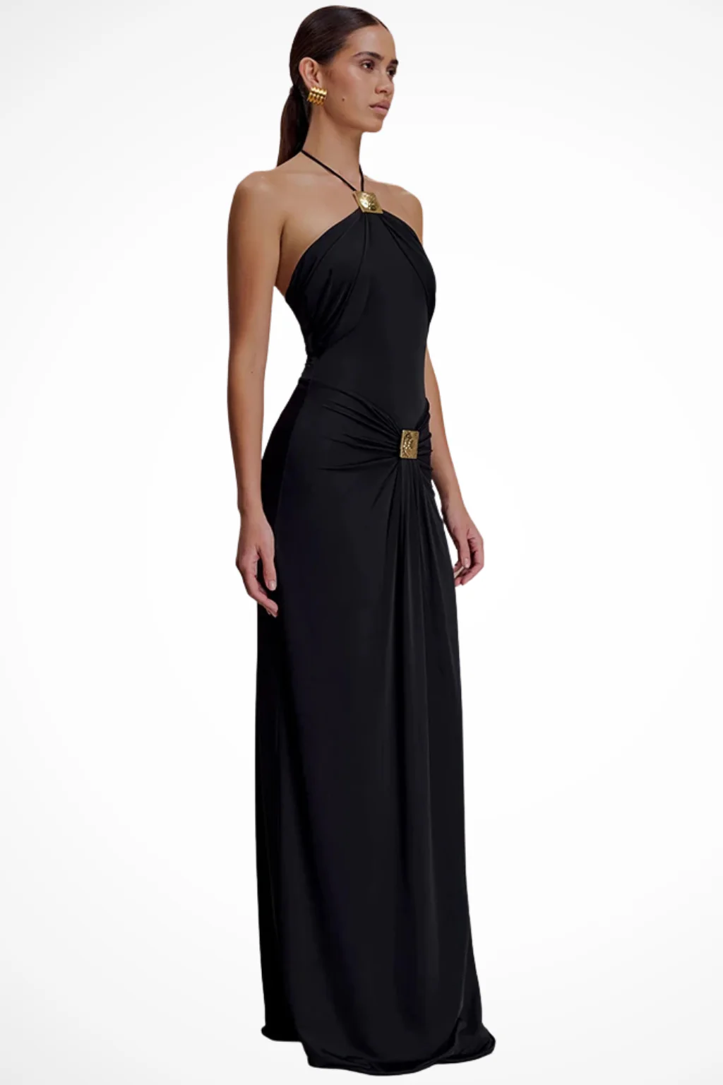 Celestine | Women Halter Neck Backless Summer Wedding Guest Maxi Dress - Image 2