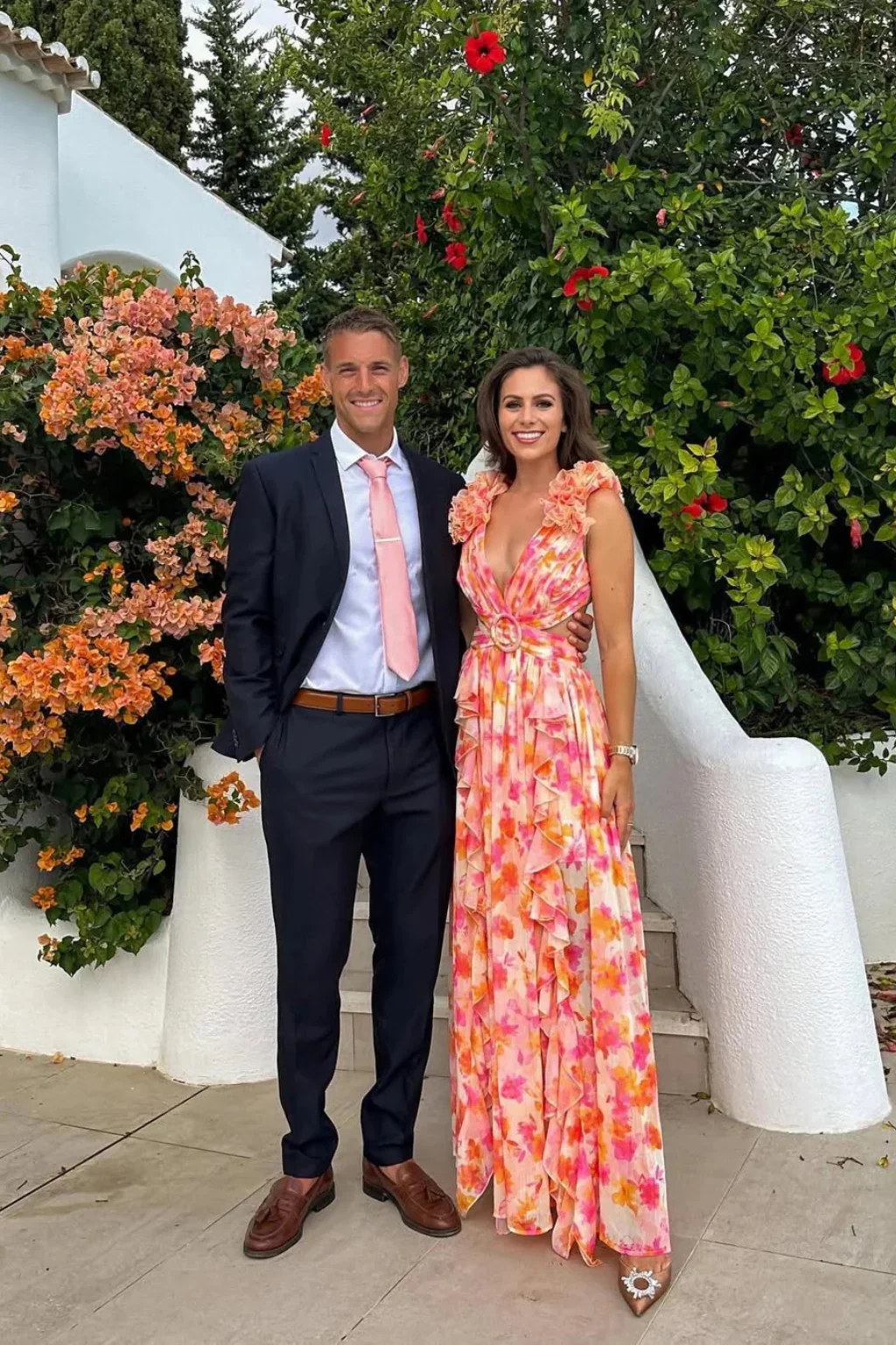 Clemence | Women V Neck Floral Ruffle Wedding Guest Maxi Dress - Image 8
