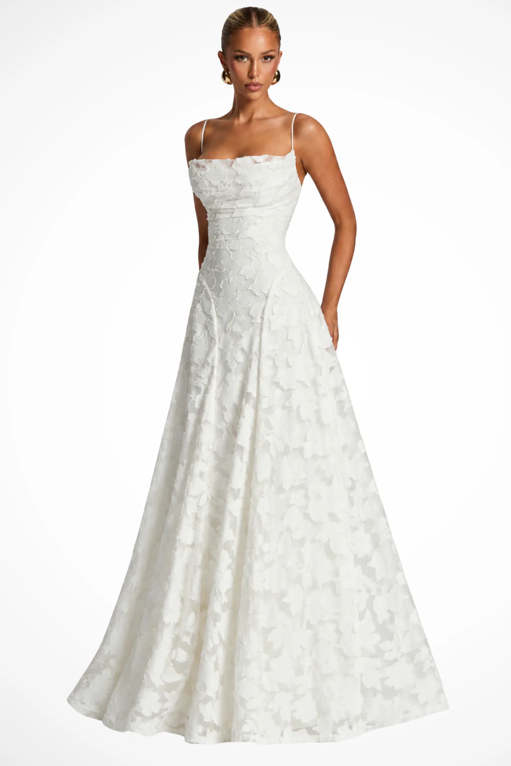 Cordelia | Women Cowl Neck Floral Lace Wedding Guest Maxi Dress - Image 12