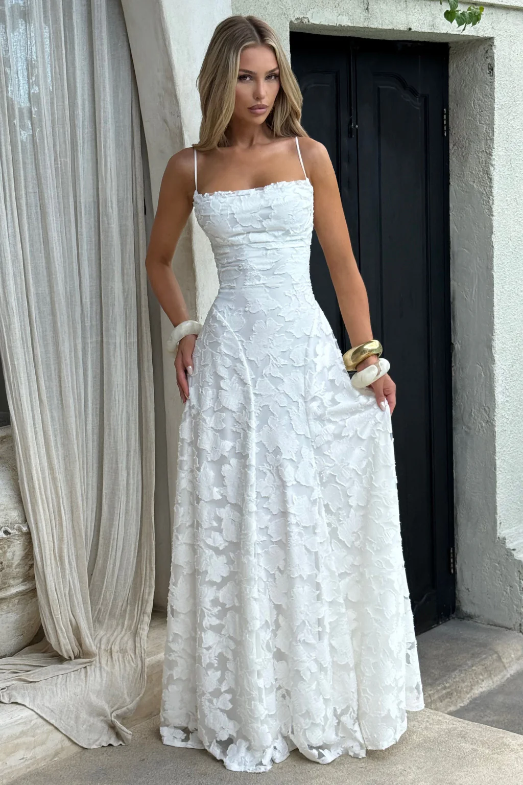 Cordelia | Women Cowl Neck Floral Lace Wedding Guest Maxi Dress - Image 17