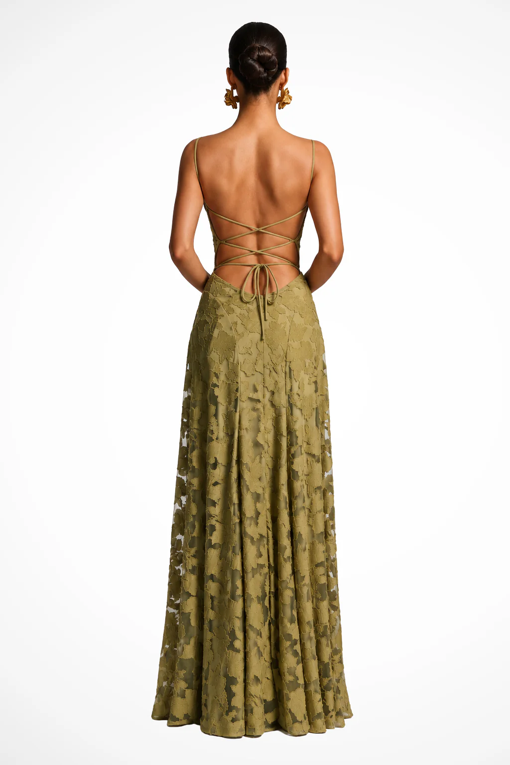Cordelia | Women Cowl Neck Floral Lace Wedding Guest Maxi Dress - Image 2
