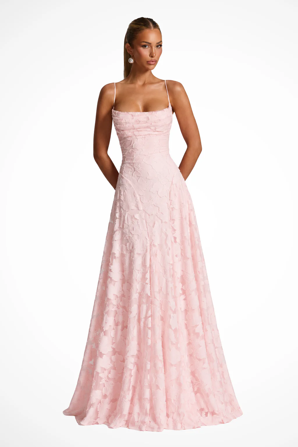 Cordelia | Women Cowl Neck Floral Lace Wedding Guest Maxi Dress - Image 6