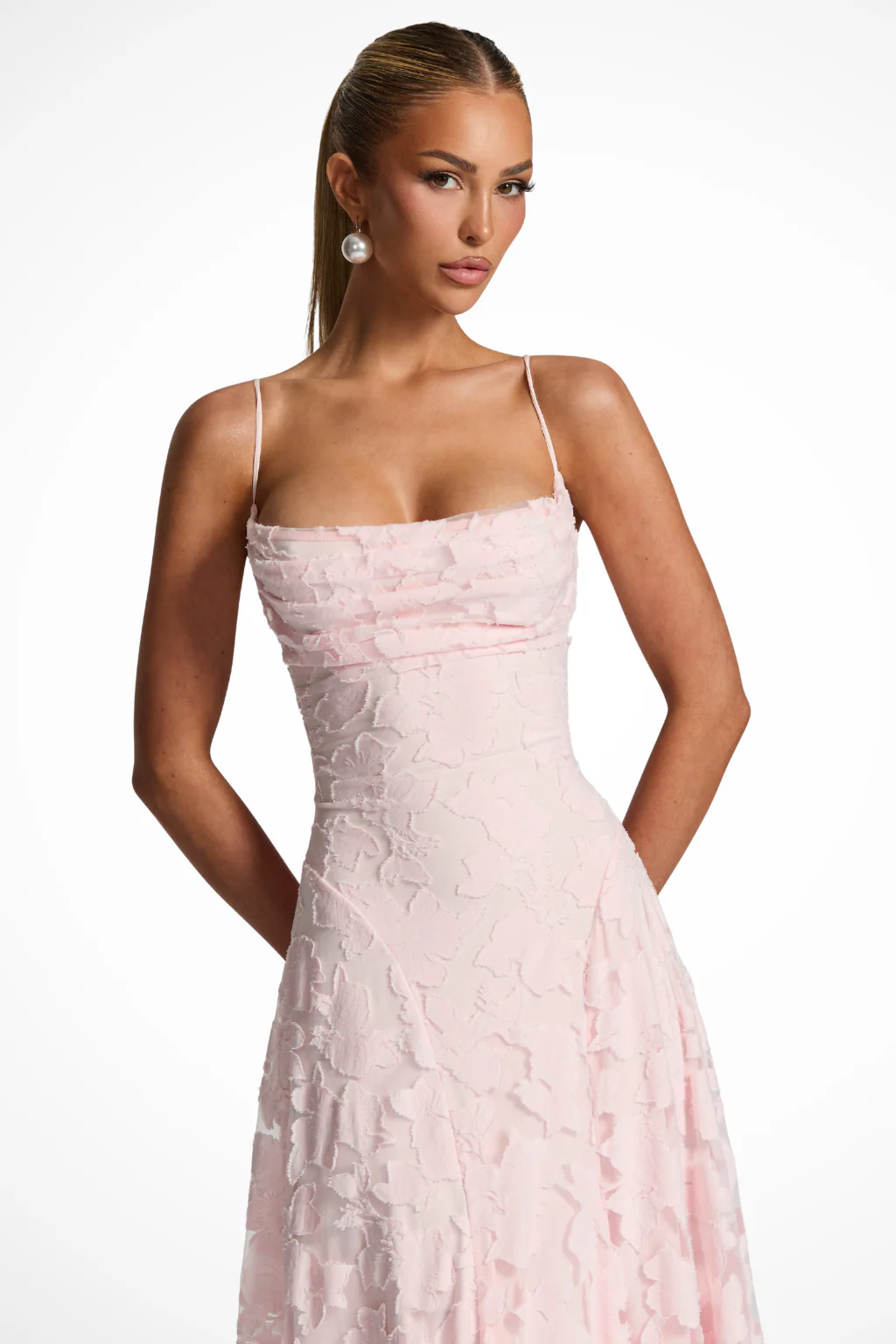 Cordelia | Women Cowl Neck Floral Lace Wedding Guest Maxi Dress - Image 8