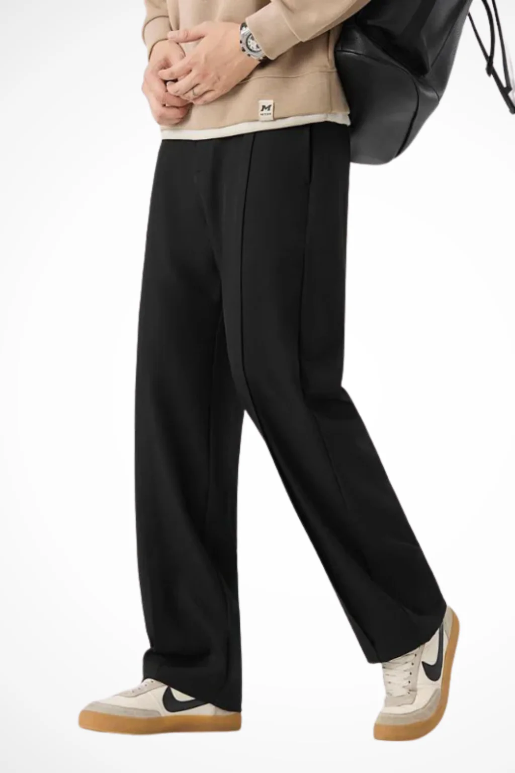 Corden | Men Front Pleat Wide Leg Straight Hem Tailored Trousers - Image 4