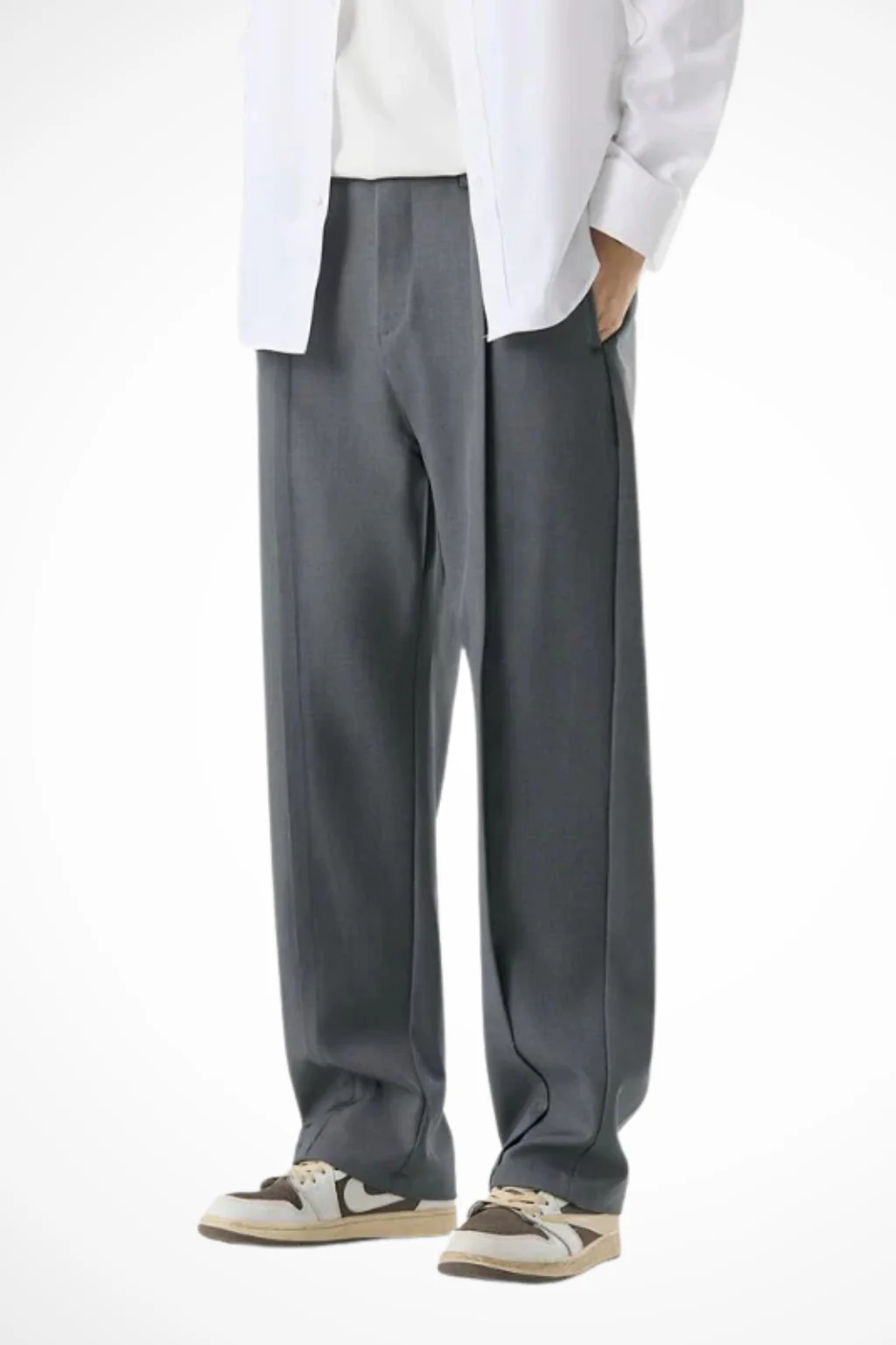 Corden | Men Front Pleat Wide Leg Straight Hem Tailored Trousers - Image 5