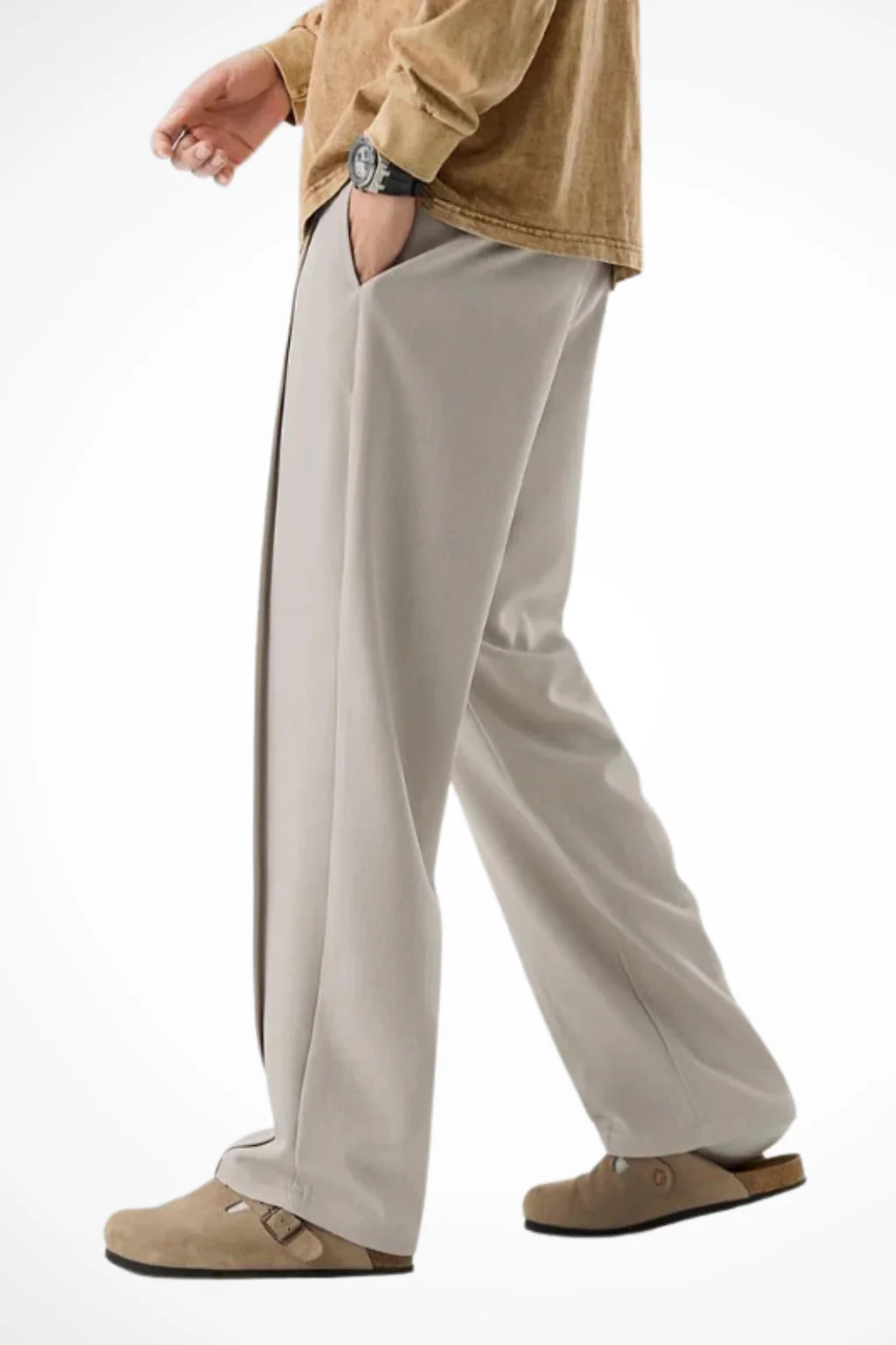 Corden | Men Front Pleat Wide Leg Straight Hem Tailored Trousers - Image 7