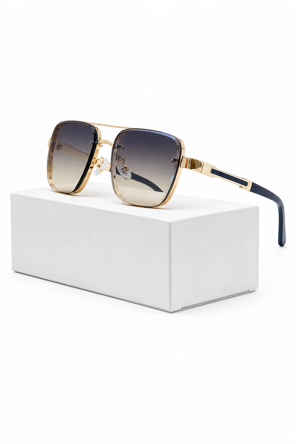 Crispin | Men Retro Square Sunglasses with Titanium Frame and UV400 Gradient Lens - Image 2