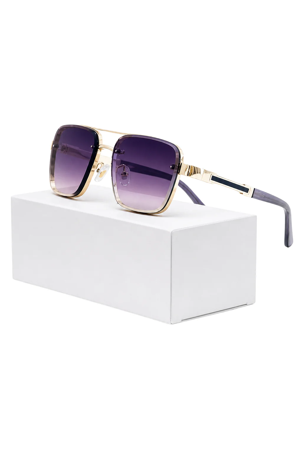Crispin | Men Retro Square Sunglasses with Titanium Frame and UV400 Gradient Lens - Image 4