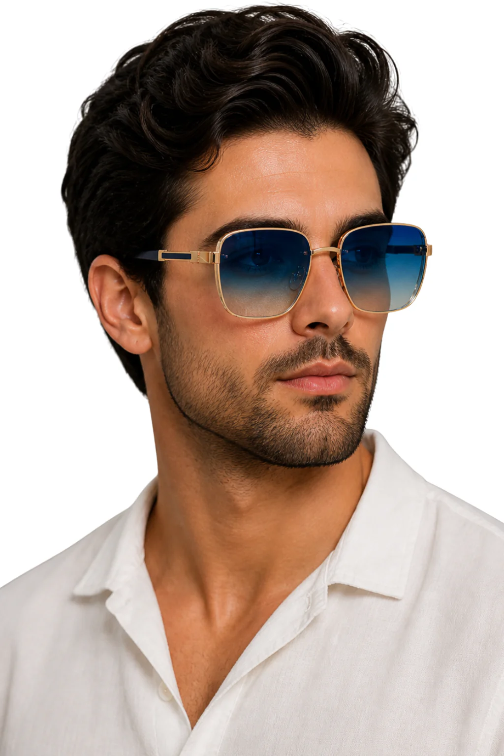 Crispin | Men Retro Square Sunglasses with Titanium Frame and UV400 Gradient Lens - Image 5