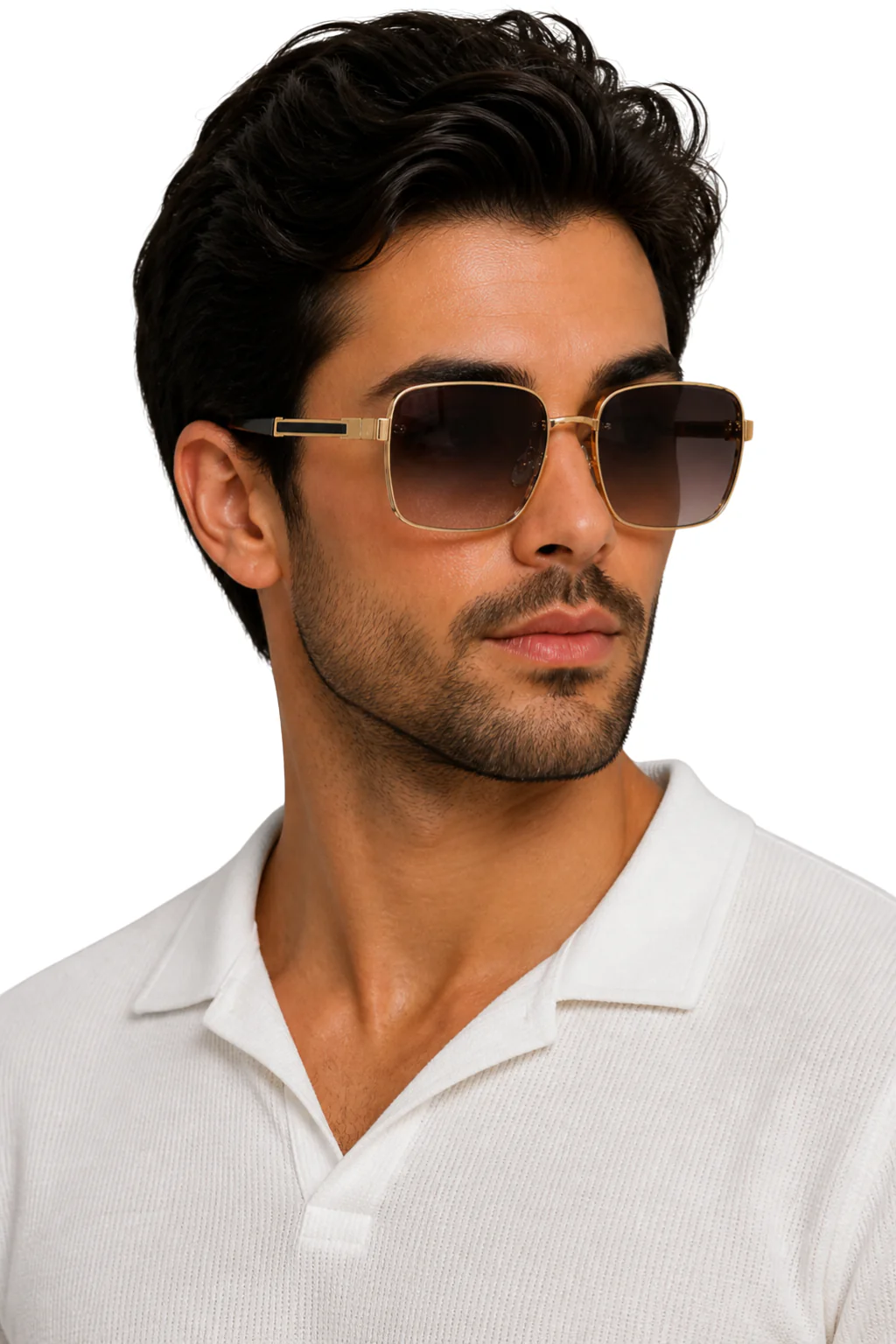 Crispin | Men Retro Square Sunglasses with Titanium Frame and UV400 Gradient Lens - Image 7