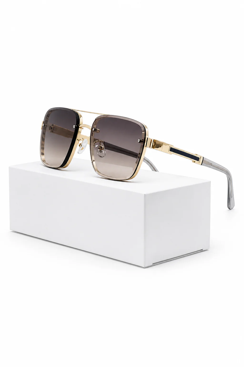 Crispin | Men Retro Square Sunglasses with Titanium Frame and UV400 Gradient Lens - Image 8