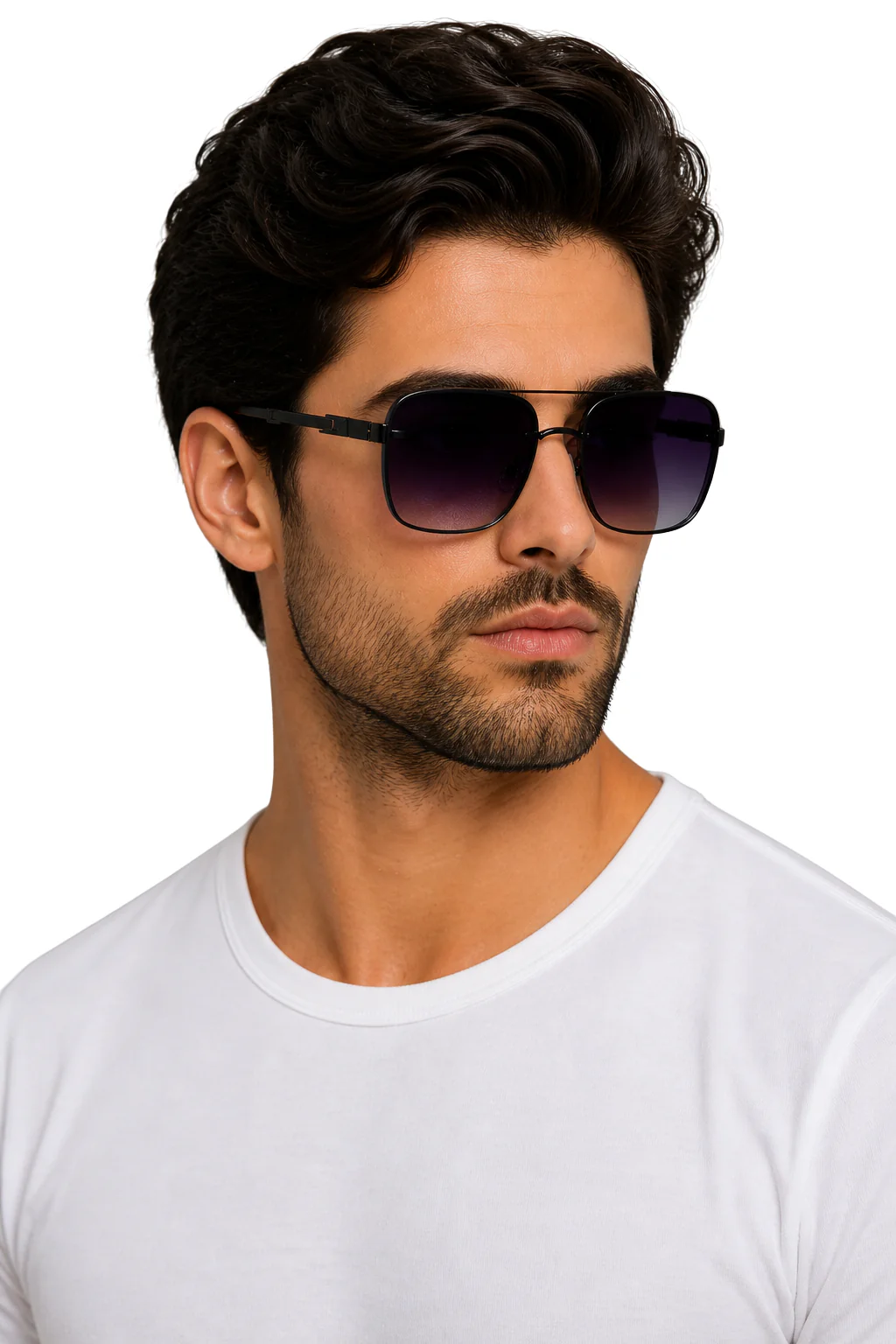 Crispin | Men Retro Square Sunglasses with Titanium Frame and UV400 Gradient Lens - Image 9