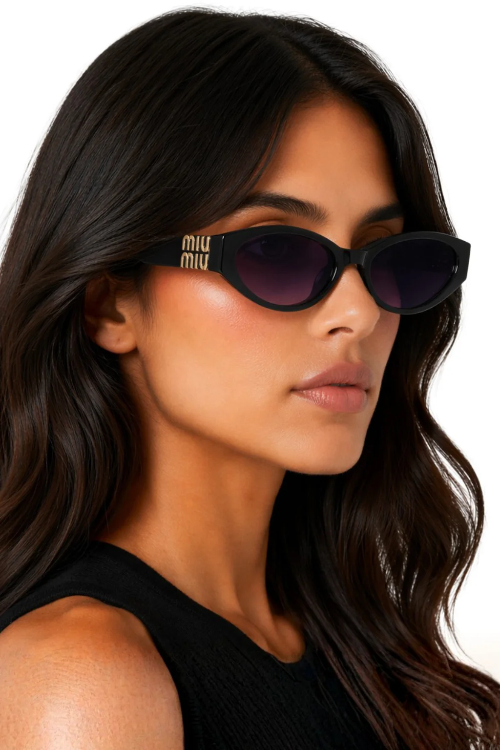 Delphine | Women Cat Eye Gold Detail Oval Sunglasses - Image 12