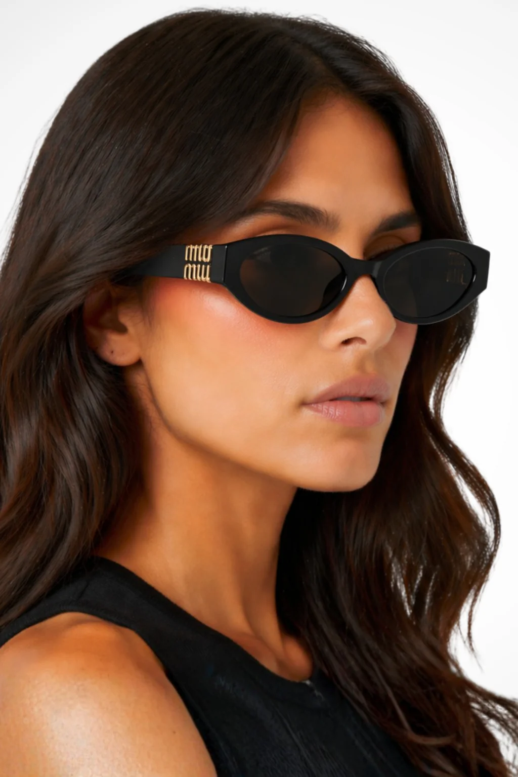 Delphine | Women Cat Eye Gold Detail Oval Sunglasses - Image 14