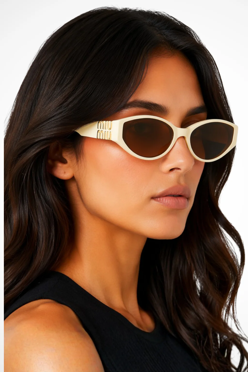 Delphine | Women Cat Eye Gold Detail Oval Sunglasses - Image 6