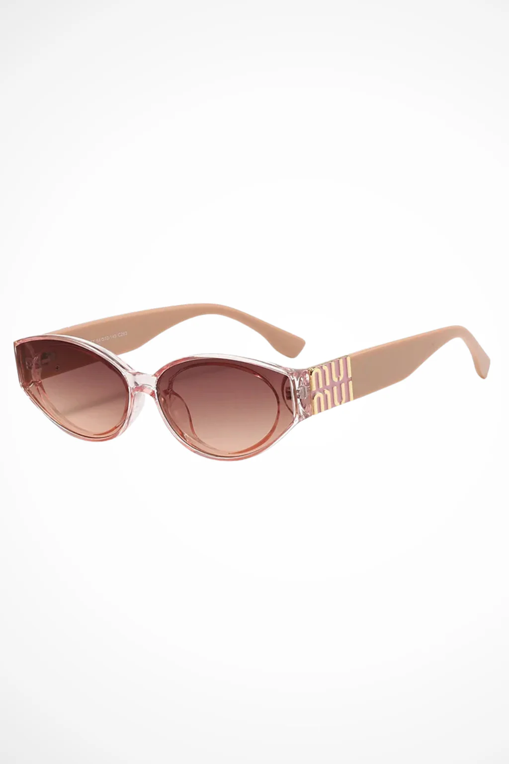 Delphine | Women Cat Eye Gold Detail Oval Sunglasses - Image 7