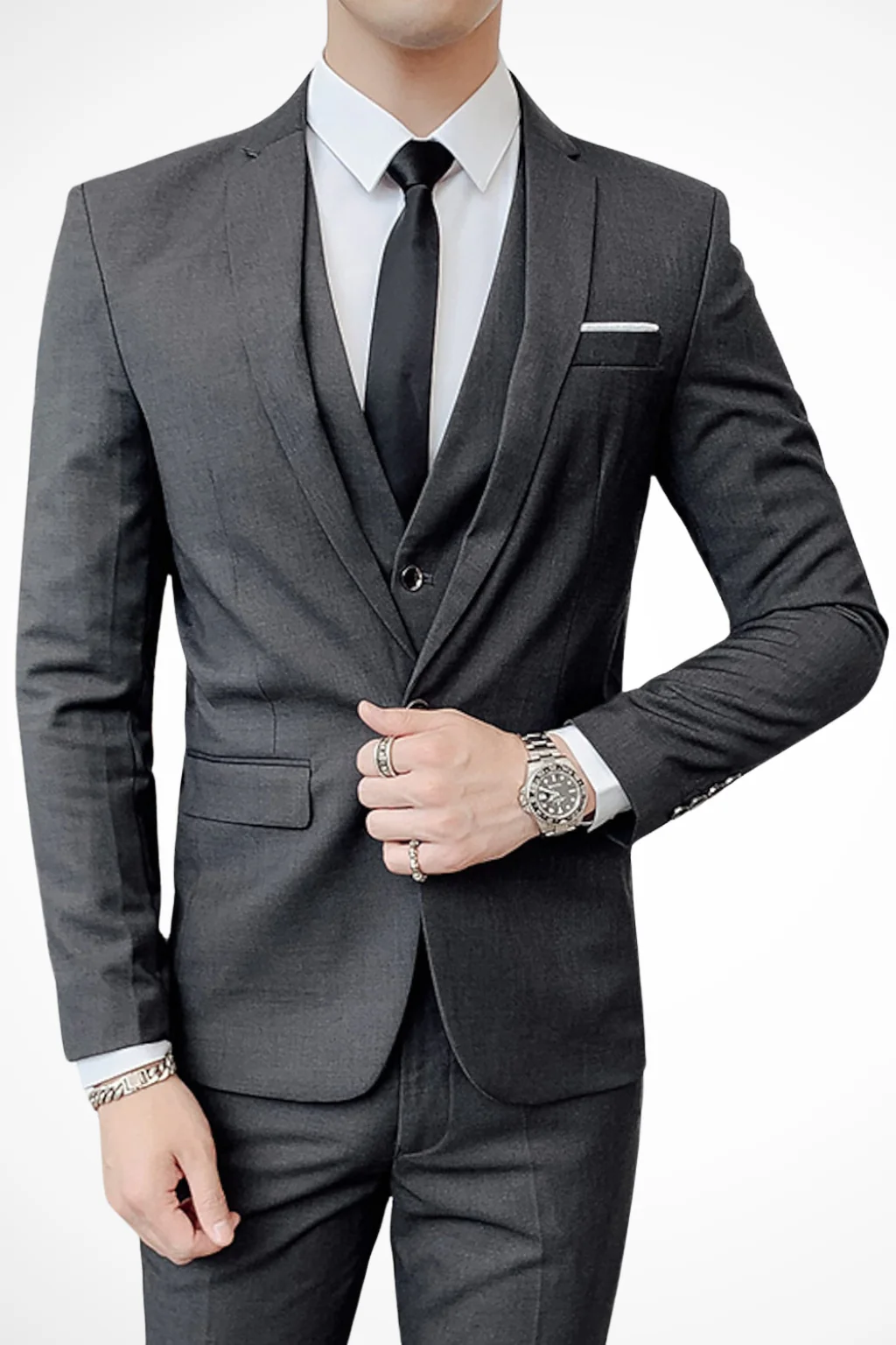 Dominic | Men Slim Fit Notch Lapel 3 Piece Wedding Guest Suit - Image 6