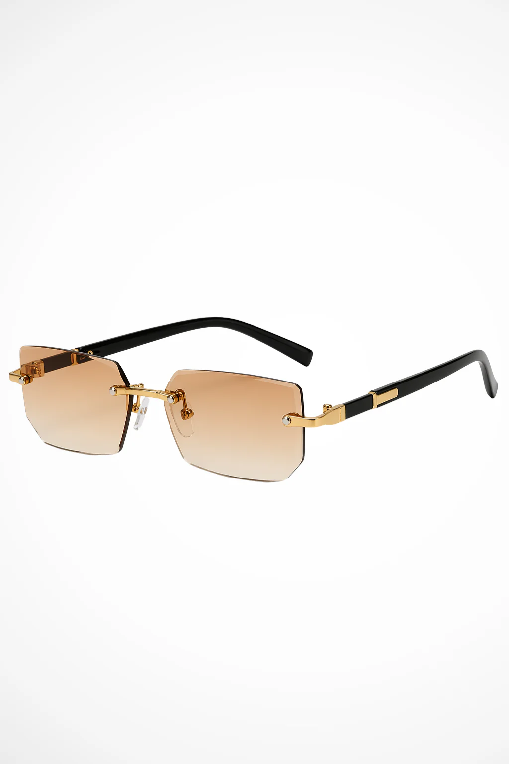 Donovan | Men Rimless Rectangle Gold Detail Sunglasses - Image 6