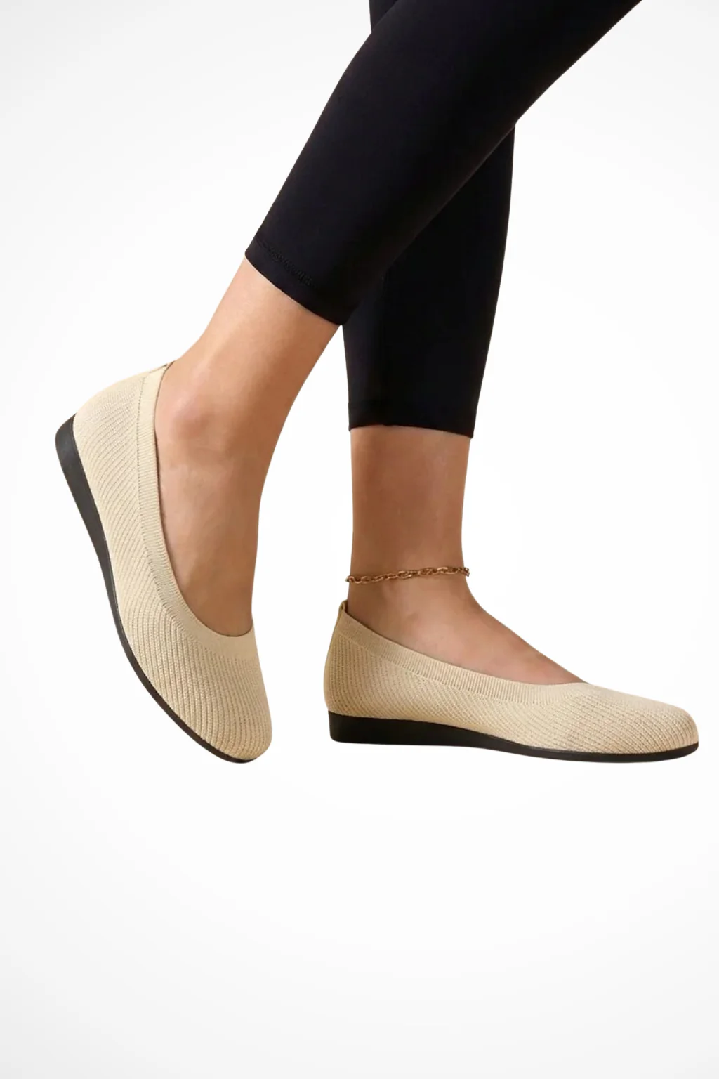 Dorothea | Women Knit Round Toe Slip On Ballet Flats - Image 3