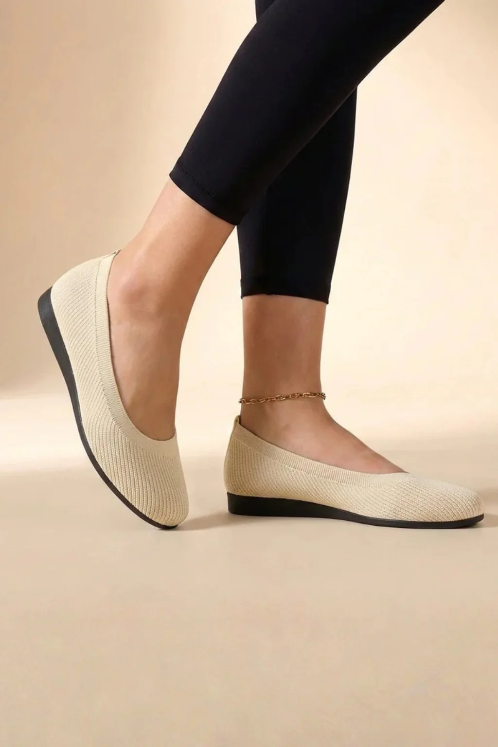 Dorothea | Women Knit Round Toe Slip On Ballet Flats - Image 4