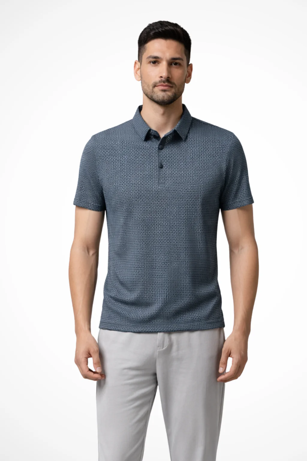 Elliot | Men Waffle Knit Short Sleeve Formal Polo Shirt - Image 4