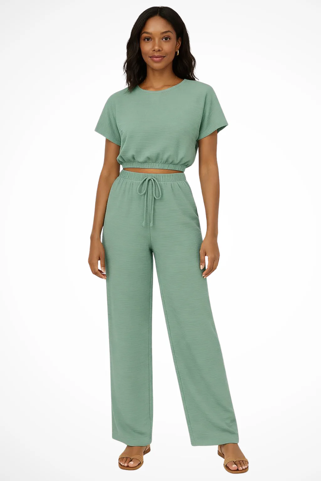 Emberly | Women Relaxed Fit Wide Leg Top and Trousers Set - Image 7