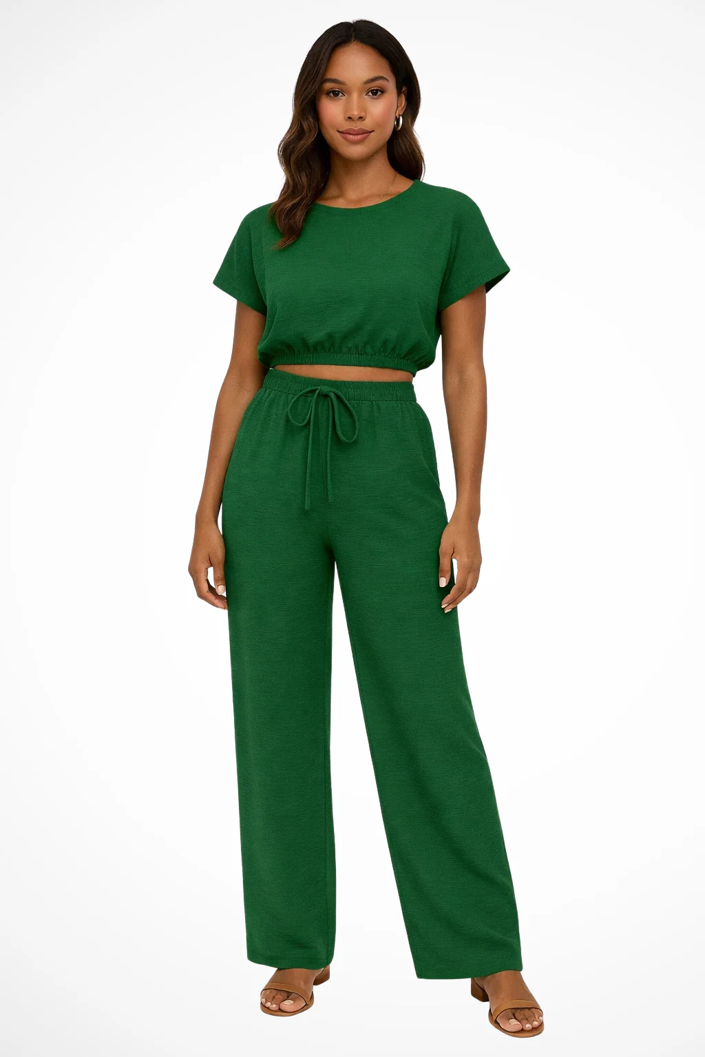 Emberly | Women Relaxed Fit Wide Leg Top and Trousers Set - Image 9