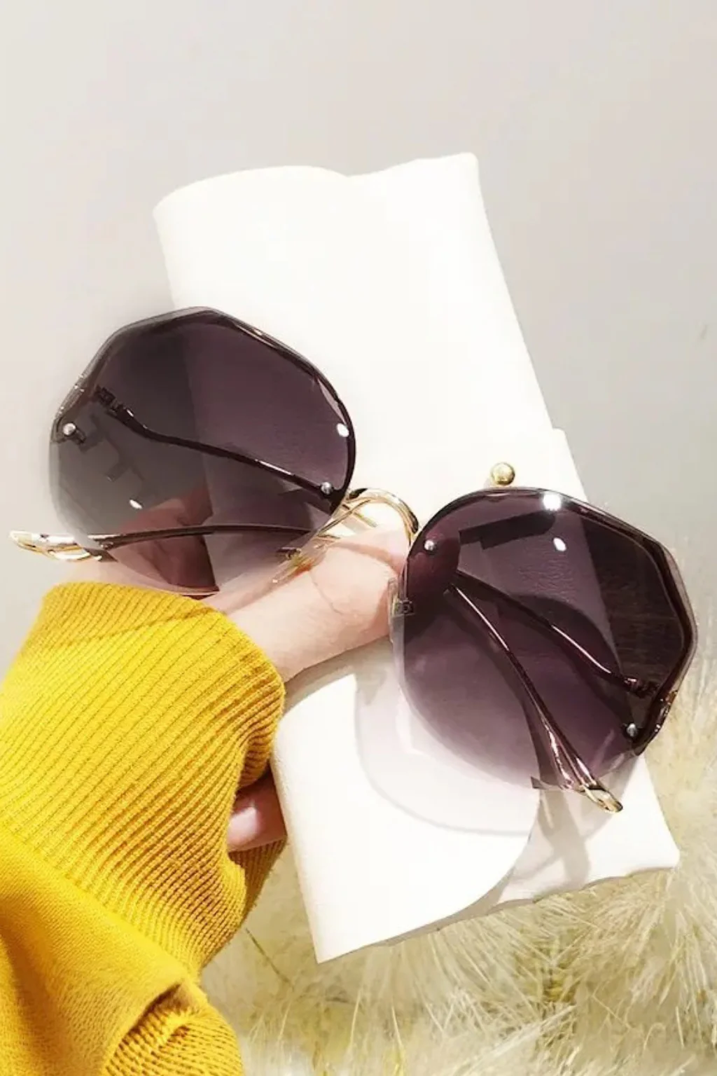 Emmeline | Women Rimless Oversized Gradient Sunglasses - Image 11
