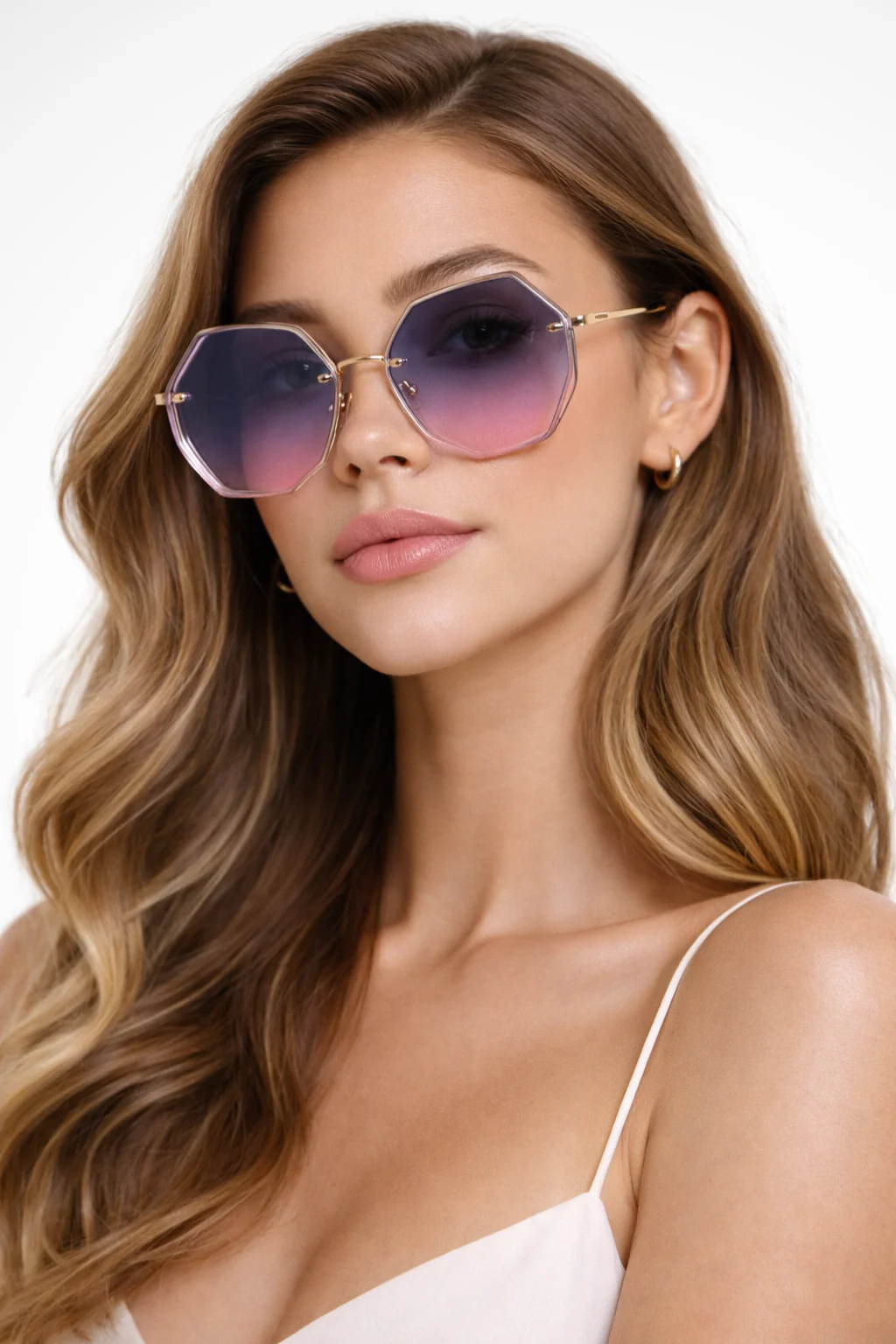 Emmeline | Women Rimless Oversized Gradient Sunglasses - Image 3