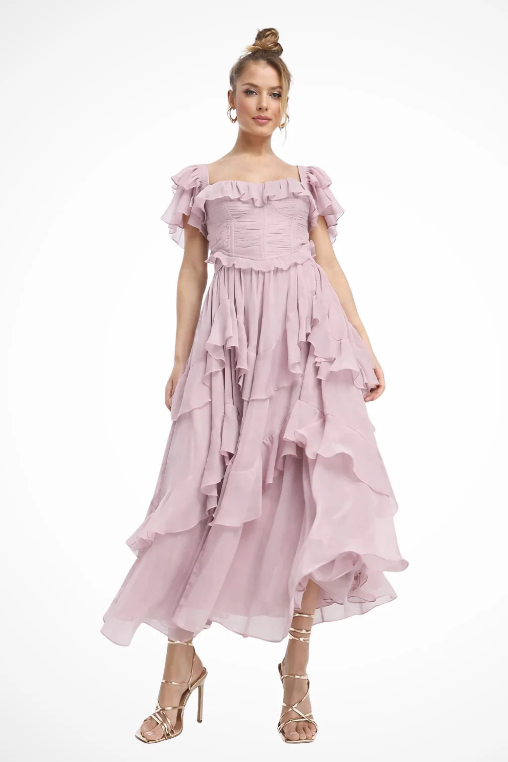 Evangeline | Women Chiffon Ruffle Tiered Race Day Maxi Dress