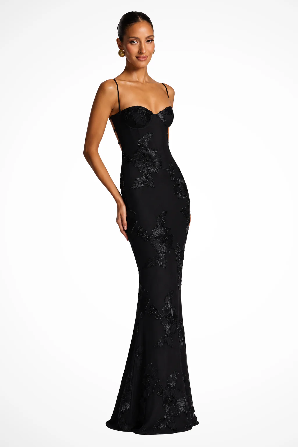 Evangeline | Women Corset Floral Embroidered Wedding Guest Maxi Dress - Image 11