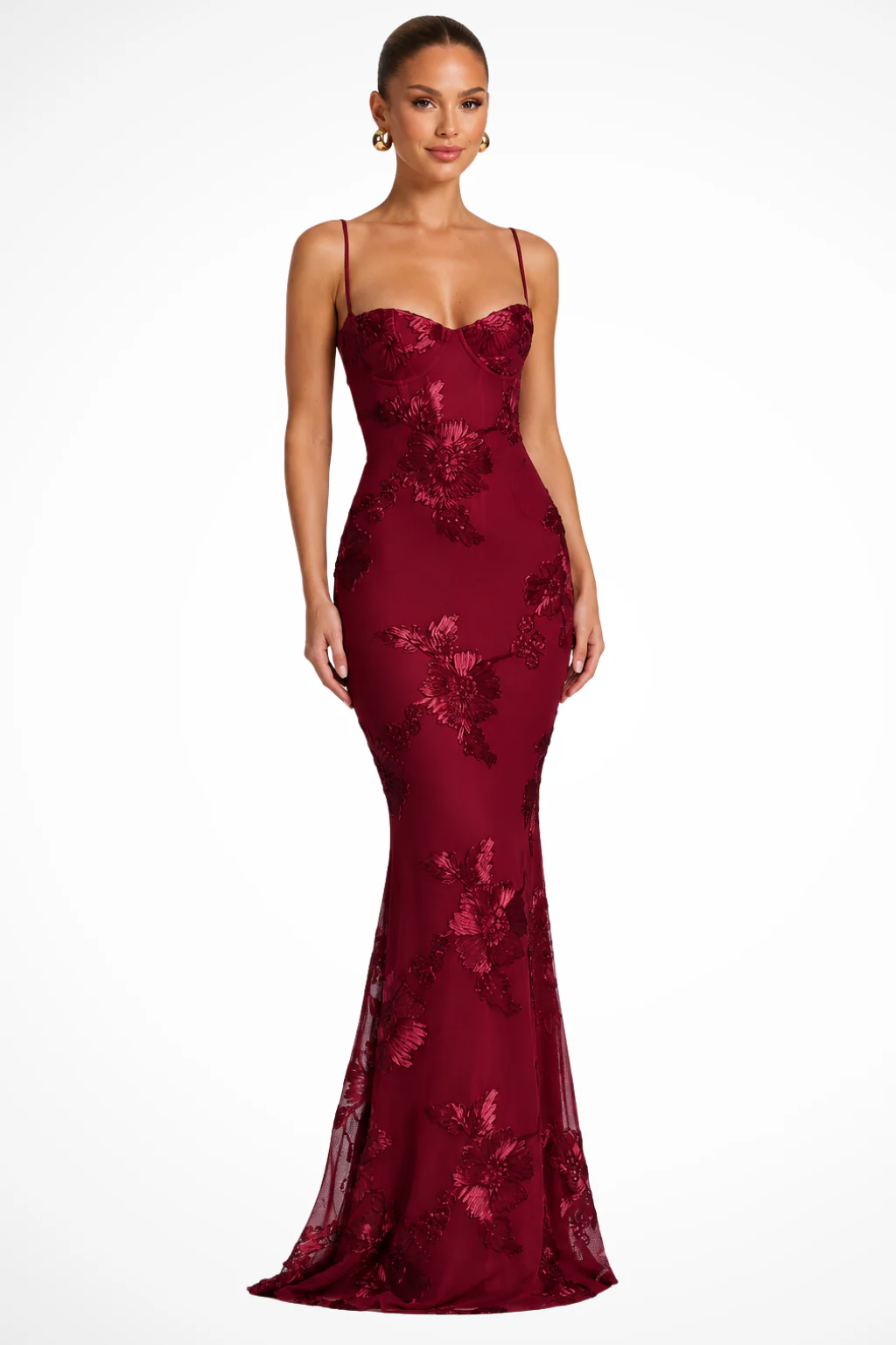 Evangeline | Women Corset Floral Embroidered Wedding Guest Maxi Dress - Image 6